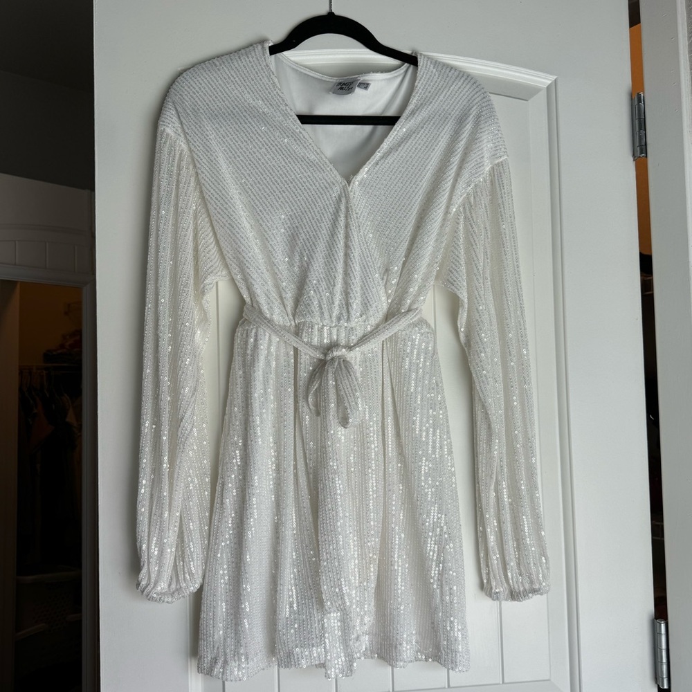 White sequin dress